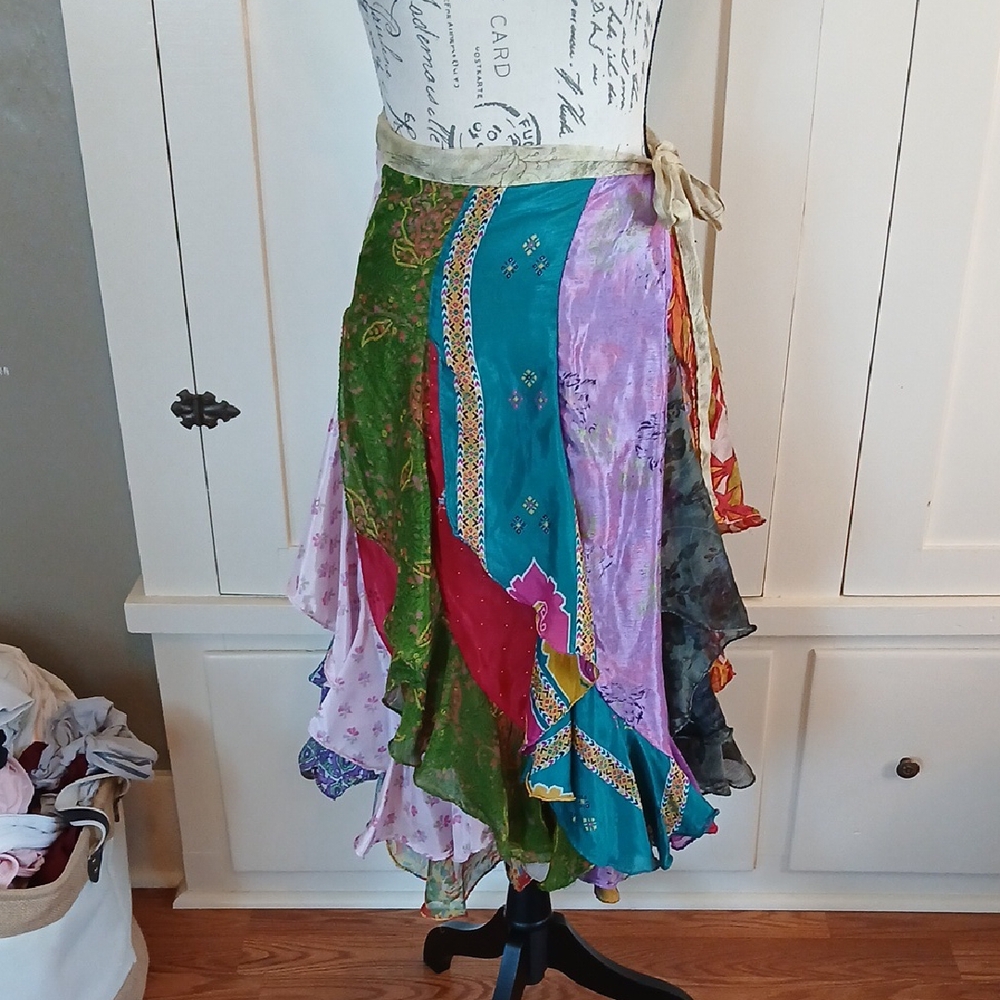 Multicolor Wrap Skirt